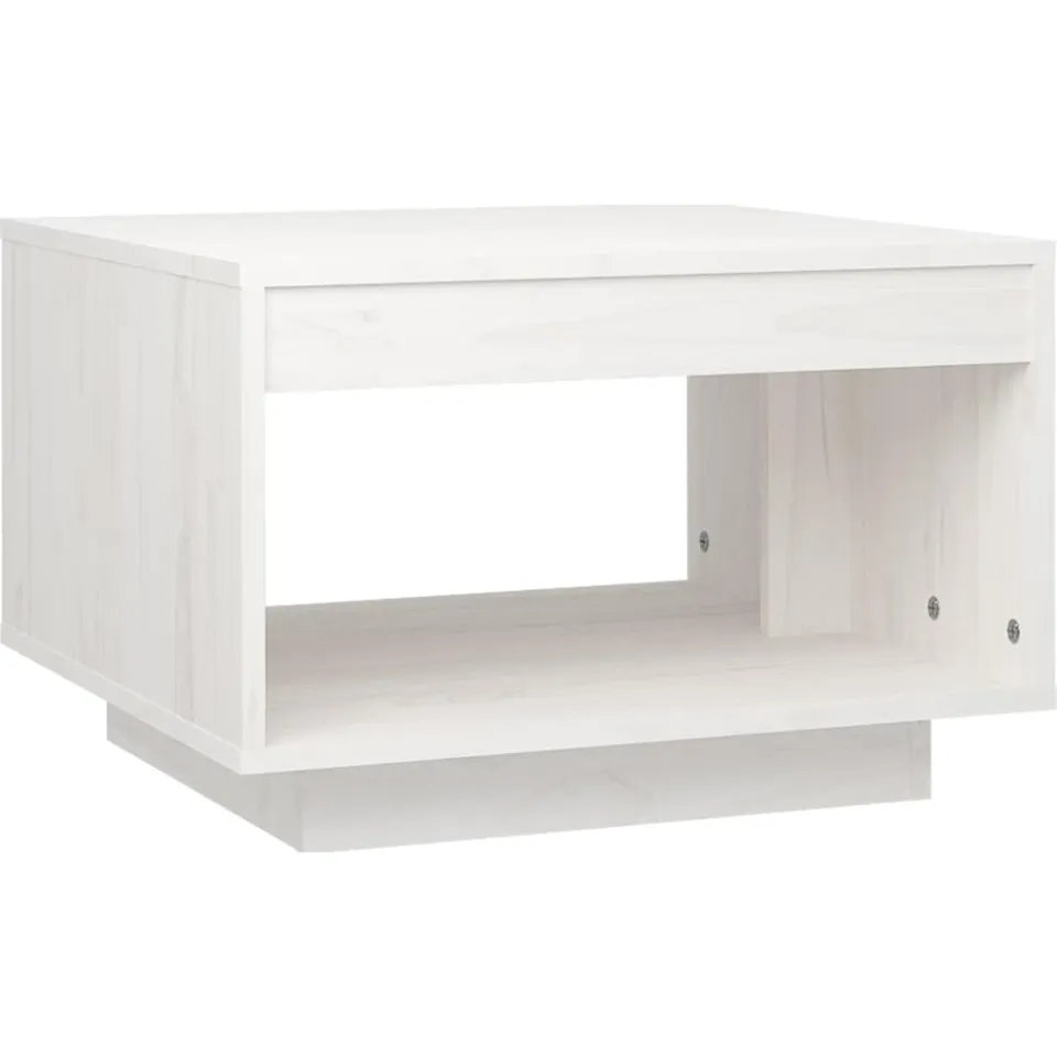 vidaXL Salontafel 50x50x33,5 cm massief grenenhout wit, foto 3