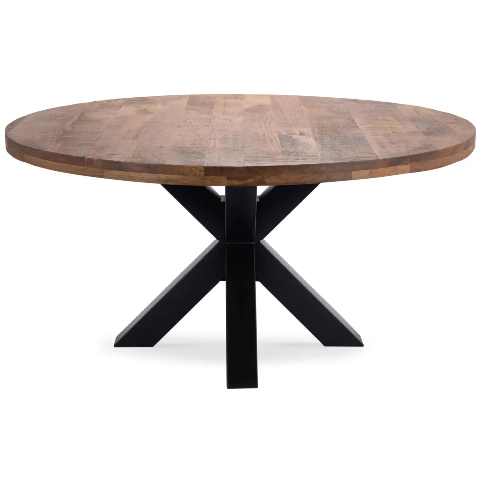 Wehkamp Home eetkamertafel Mace (diameter 150 cm) mangohout bruin, foto 3