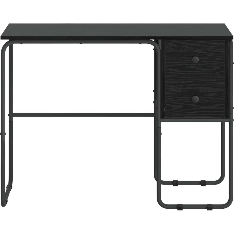 vidaXL Bureau met opbergruimte Zwart eiken 100 x 50 x 75 cm, foto 4