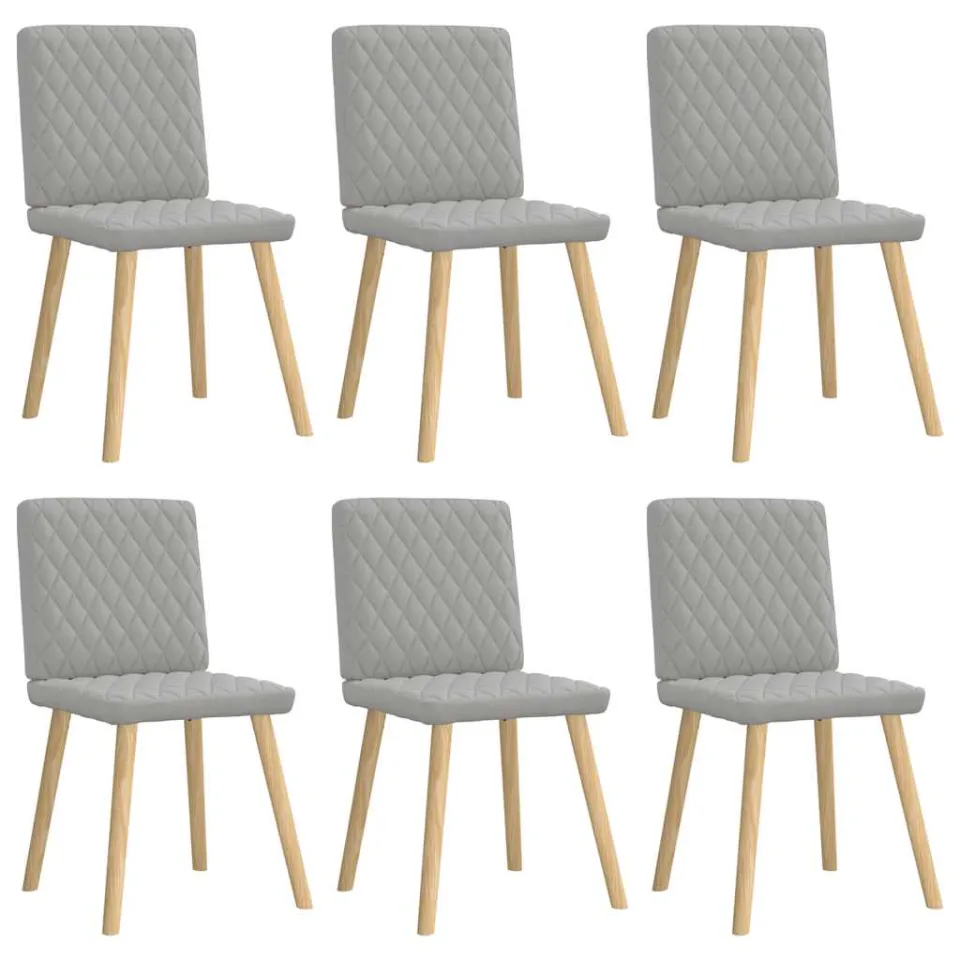 vidaXL Eetkamerstoelen 6 st stof wolk grijs