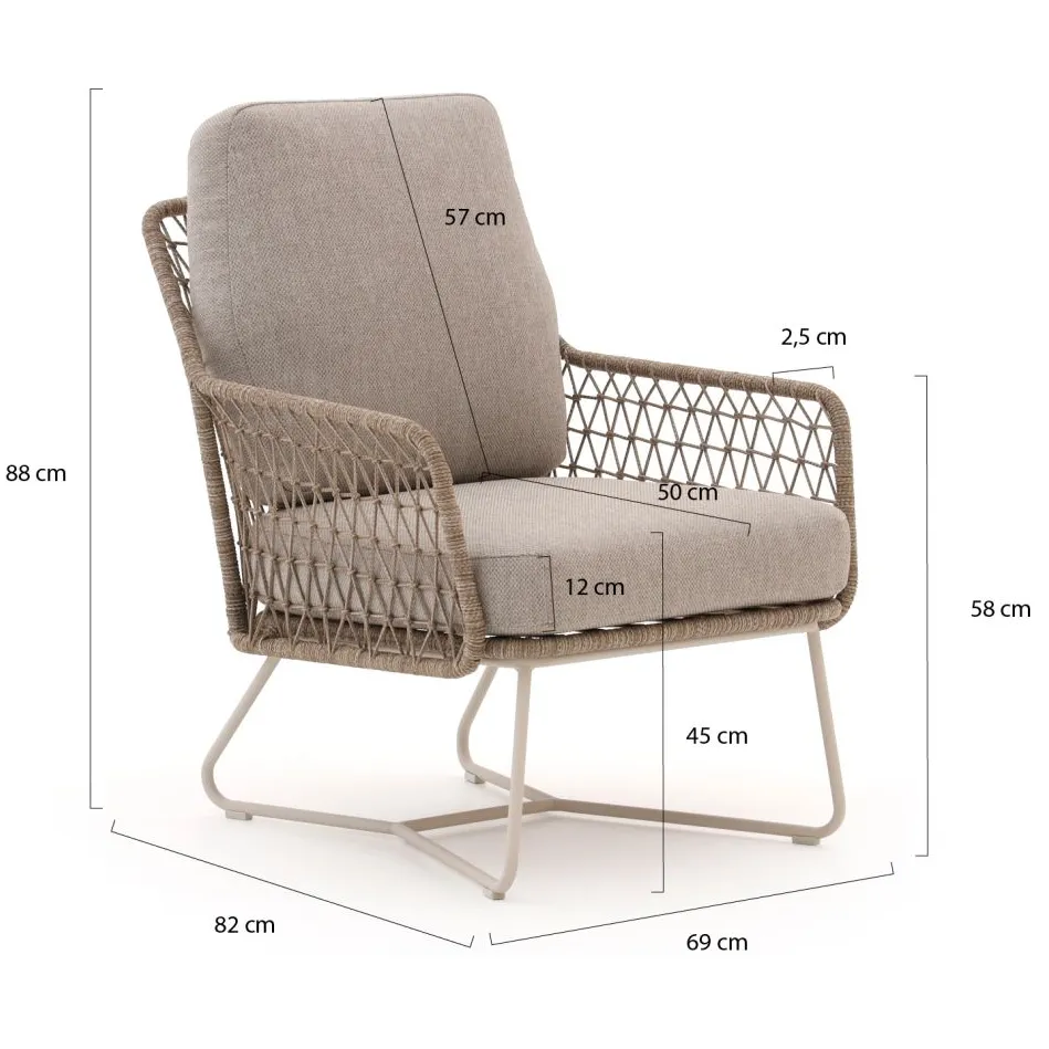 Intenso Furniture Intenso Trasimeno lounge tuinstoel taupe, foto 2