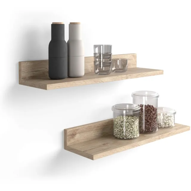 FIVER FURNITURE , 2-delig Rachele Regale dressoir, 60 cm, eiken, gemaakt in Italië Natuurlijk eiken