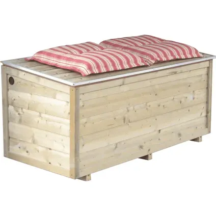 Lutra Kussenbox - Hout - Naturel - 120x67x67cm, foto 3