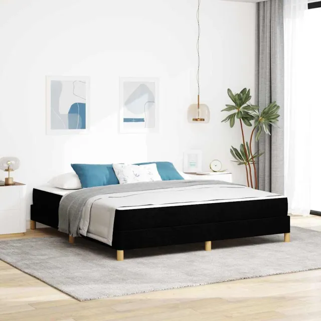 vidaXL Boxspringbed met matras Zwart 180 x 200 cm Stof