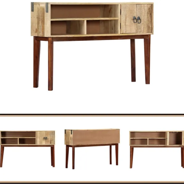 vidaXL Wandtafel - 115x30x76 - cm - massief - ruw - mangohout Bruin