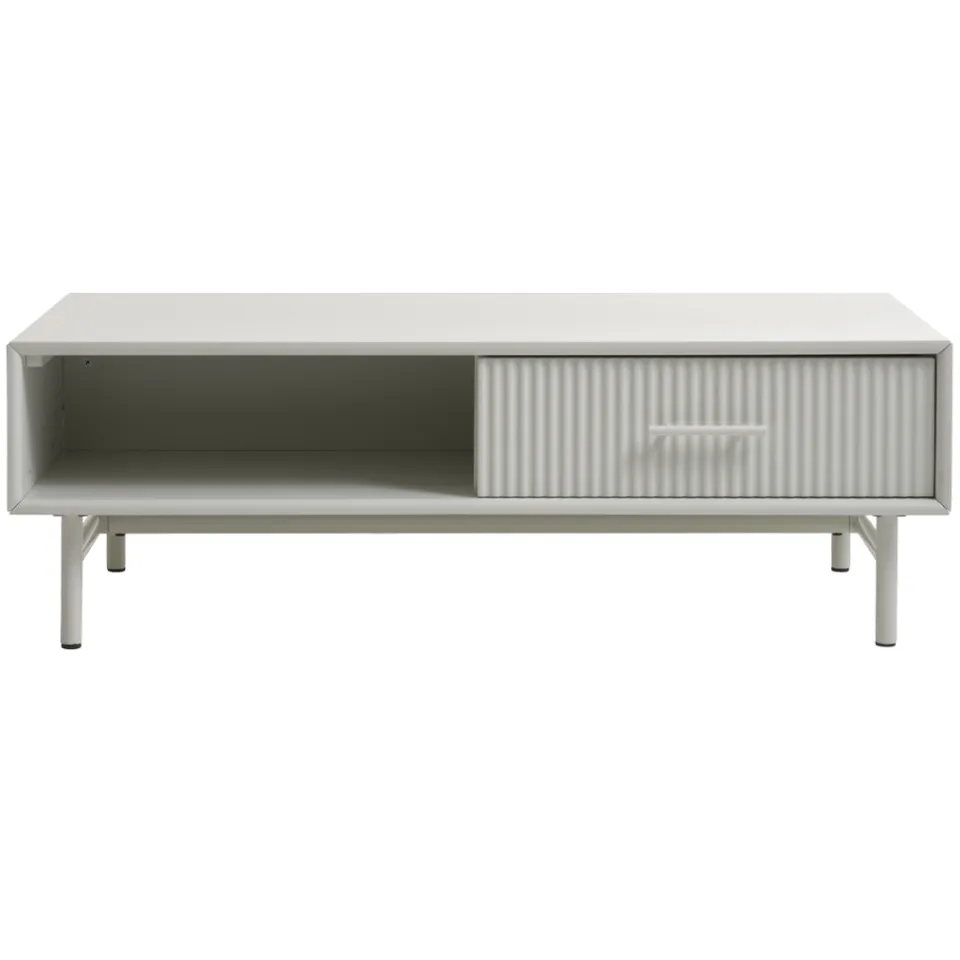 Olivine Arlo houten salontafel met lade grijs/beige - 120 x 60 cm, foto 3