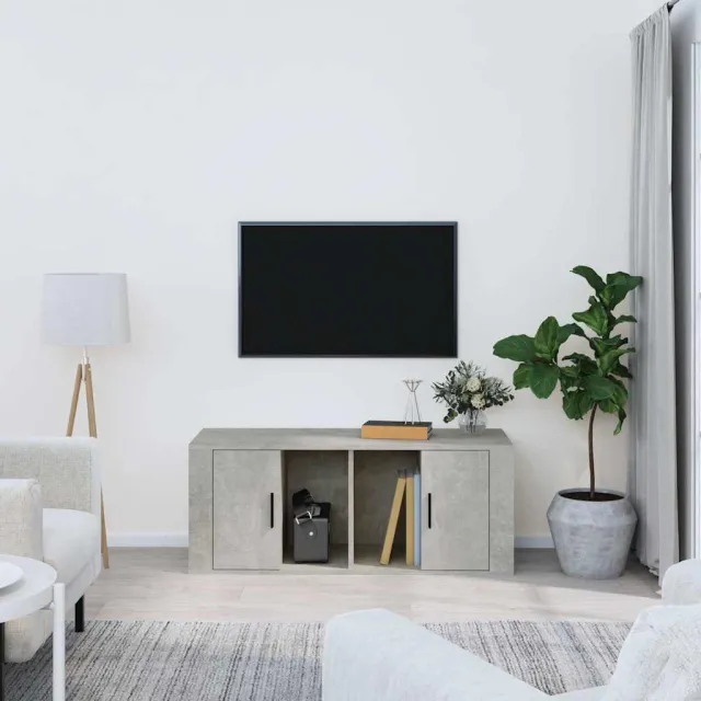 vidaXL Tv-meubel 100x35x40 cm bewerkt hout betongrijs grijs, foto 2