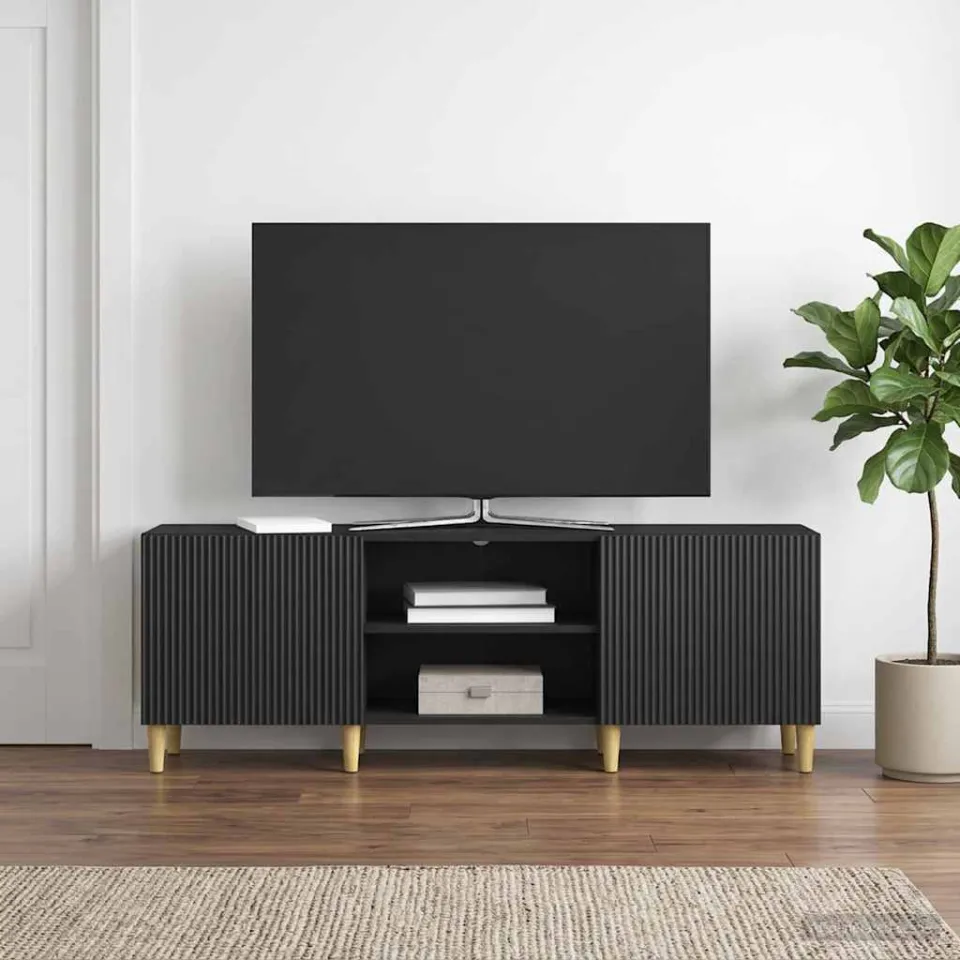 vidaXL TV-kast Zwart 150 x 31 x 50 cm Bewerkt hout, foto 4