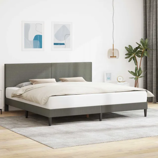 vidaXL Bedframe Lichtgrijs 200 x 200 cm Katoen Stof