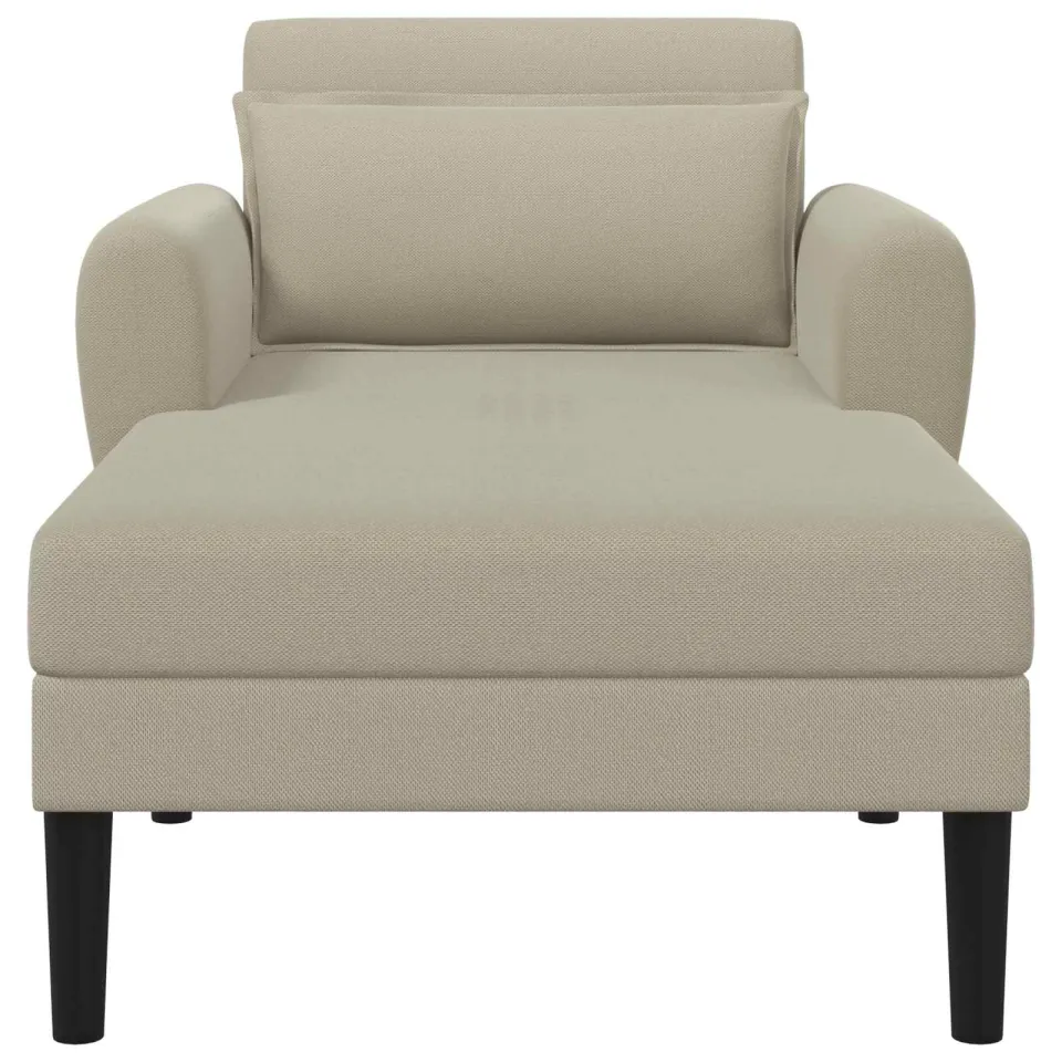 vidaXL Chaise longue Zand Grof geweven fluweel