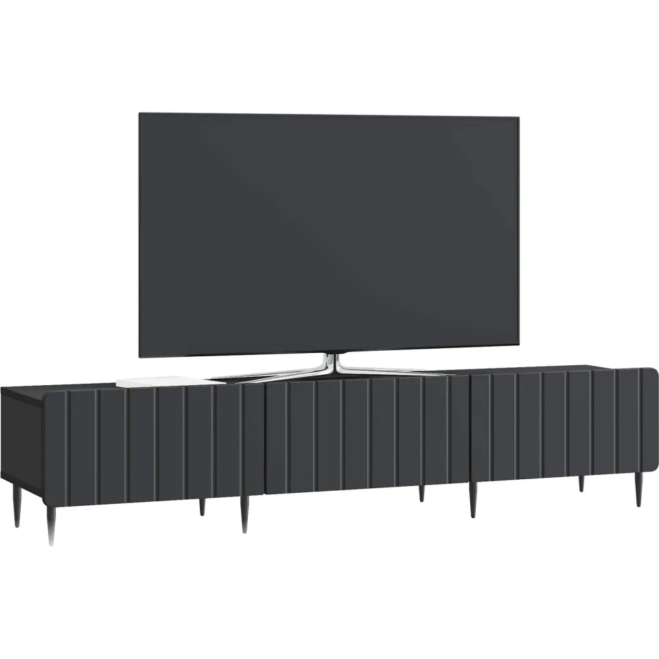vidaXL TV-kast met lade Zwart 147 x 34,5 x 32 cm Bewerkt hout