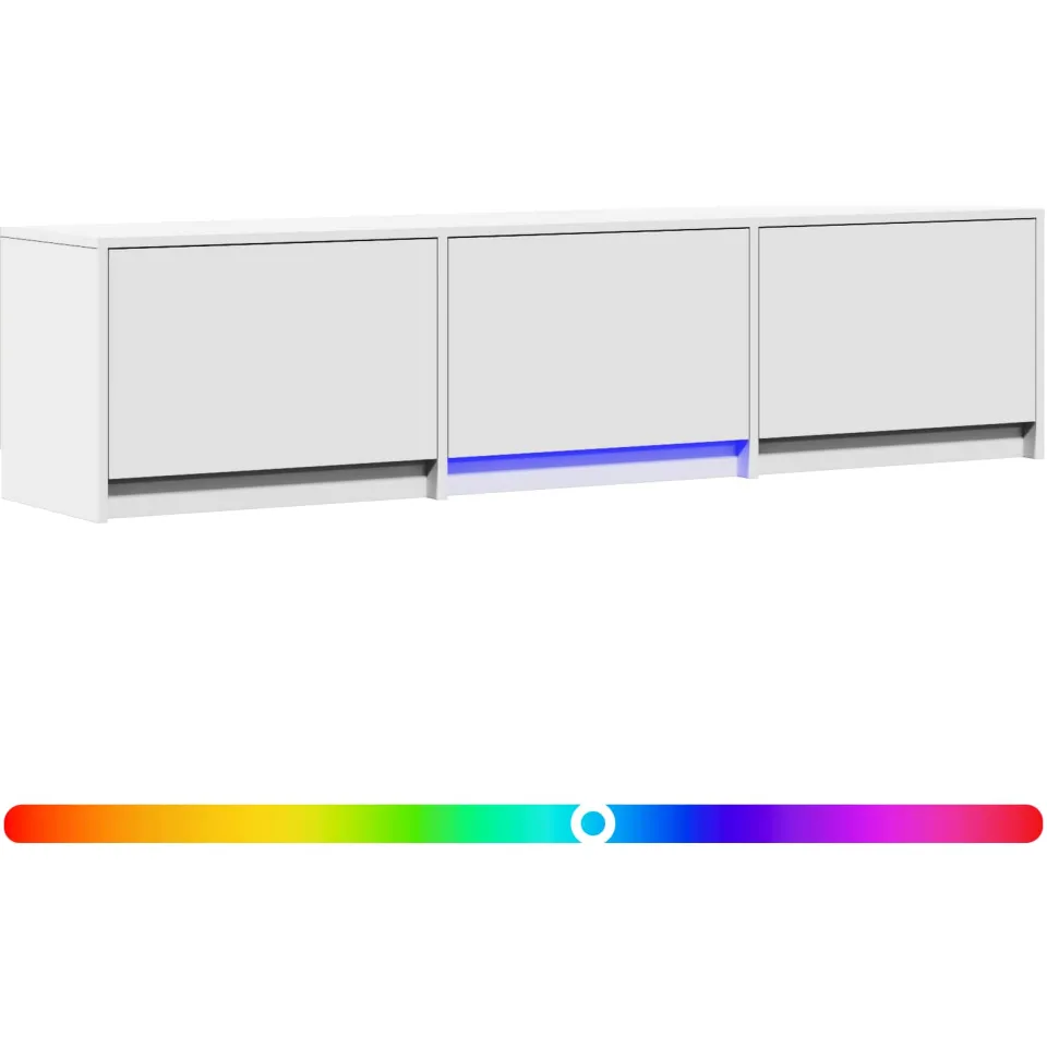vidaXL TV-kast met LED 165 x 34 x 40 cm Wit Geconstrueerd hout, foto 3