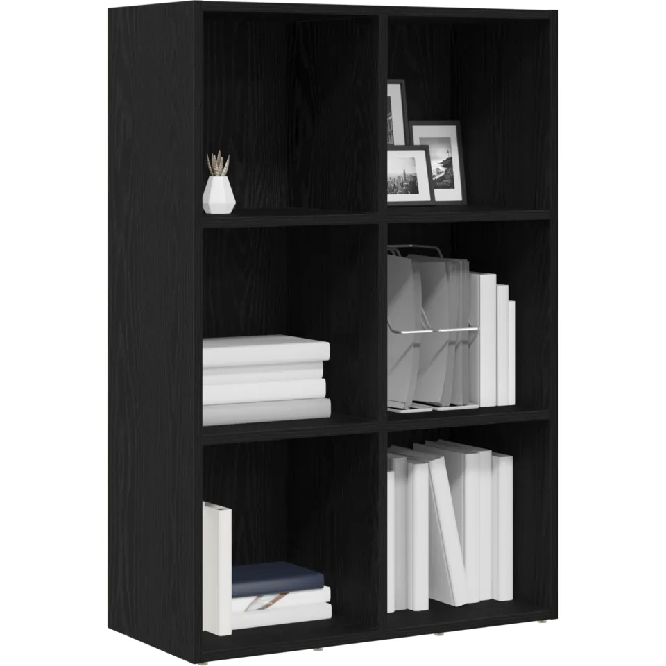 vidaXL Boekenkast Zwart Eiken 66x30x98 cm Engineered Wood