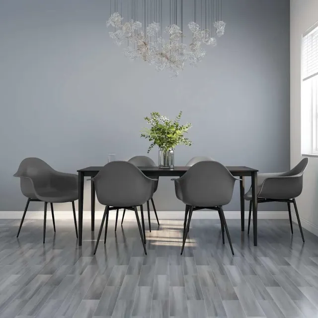 vidaXL Eetkamerstoelen 6 st PP grijs