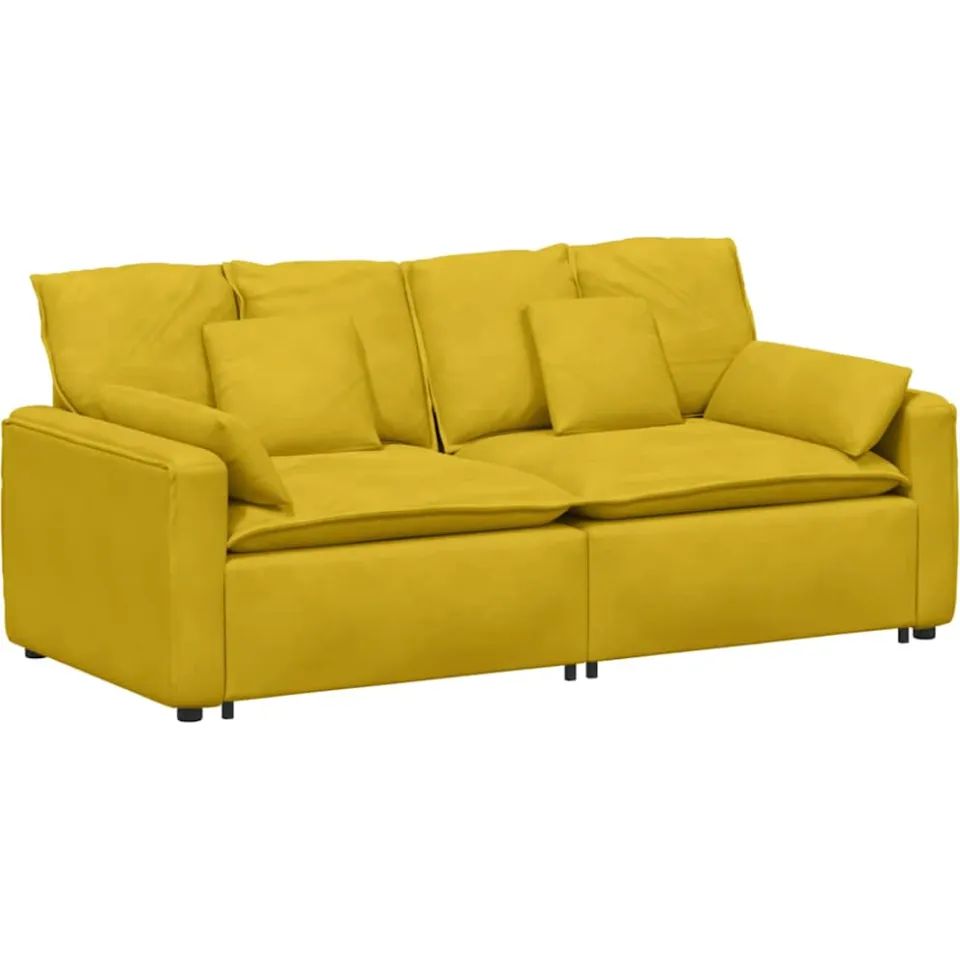 vidaXL Modulaire bank met kussens geel, foto 3