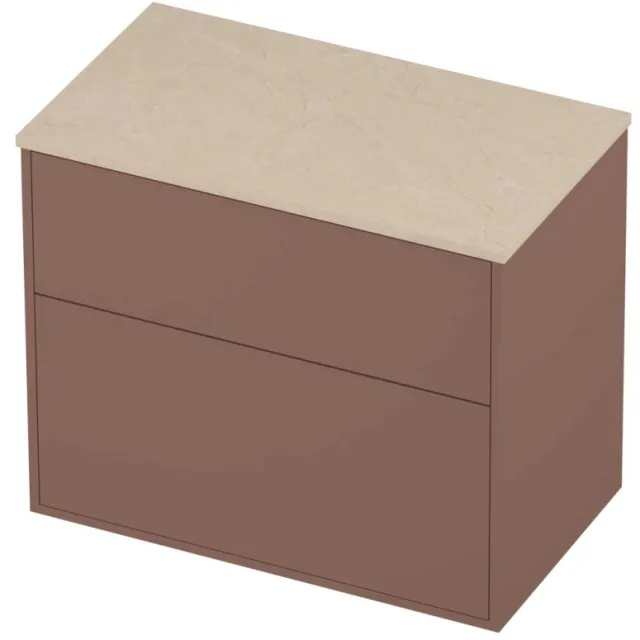 Proline Deck Badmeubelset Hardsteen Voor Grepen Asymmetrisch 80x46x67 cm Sand Stone Beauty Blush Rosé Goud