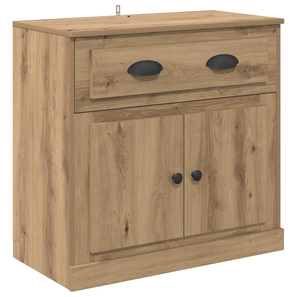 vidaXL Highboard Artisan Eiken 70 x 35,5 x 67,5 cm Bewerkt hout, foto 3