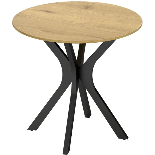 ZYLARO Eettafel - Keukentafel - Ronde Tafel - Modern Design - 78 x 78 x 75 cm - Natuurlijk Hout