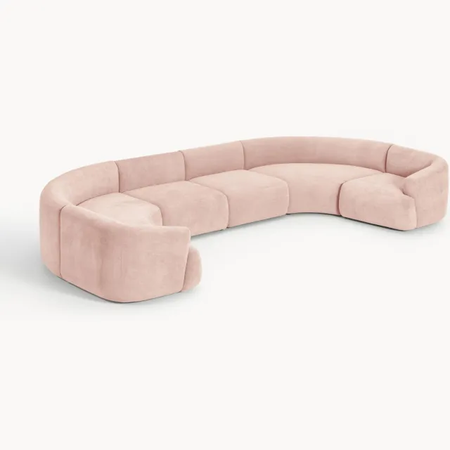 Westwing Collection XL modulaire bank Sofia Roze