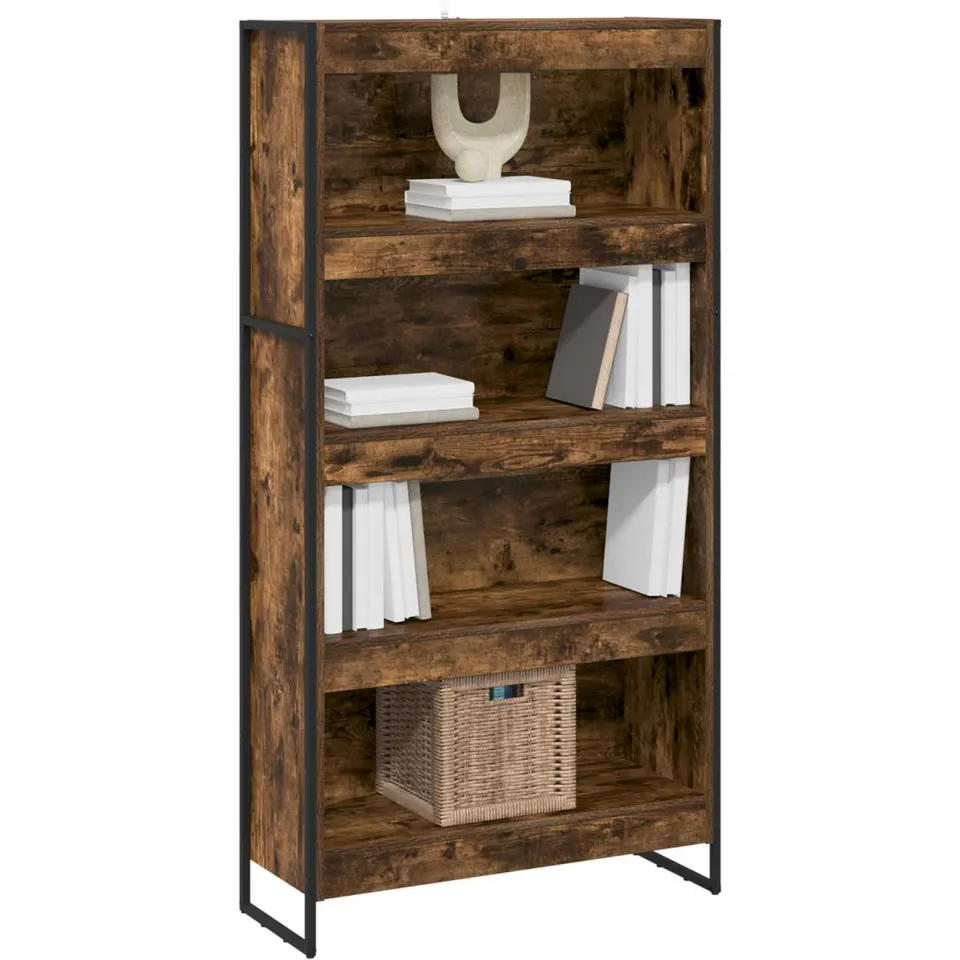 vidaXL Boekenkast 80 x 30 x 155 cm Bewerkt hout Rook Eik Bruin