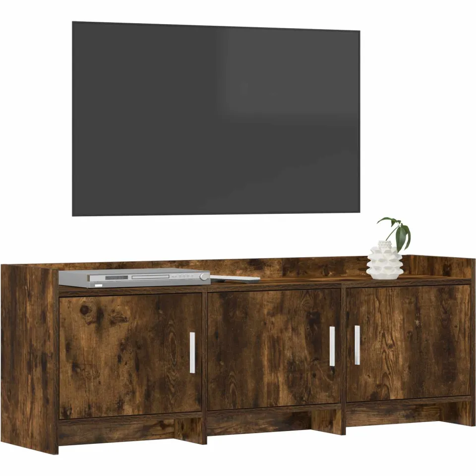 vidaXL TV-kast 130 x 33 x 47 cm Gerookt eiken Bewerkt hout Bruin