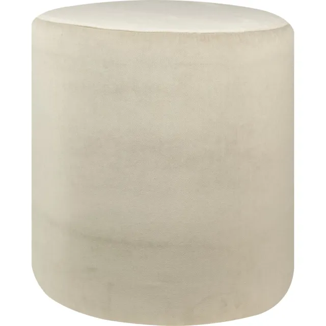 Mood poef hoog-fluweel- parchemin-40x40x40 cm parchemain