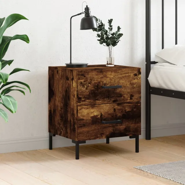 vidaXL Nachtkastje 40x35x47,5 cm bewerkt hout gerookt eikenkleurig, foto 2