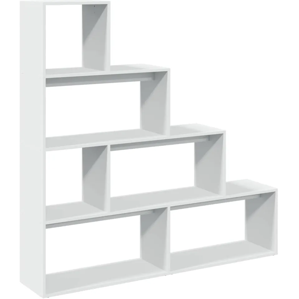 vidaXL Kamerscherm / boekenkast 4-laags 143,5x29x143,5 cm hout wit, foto 3