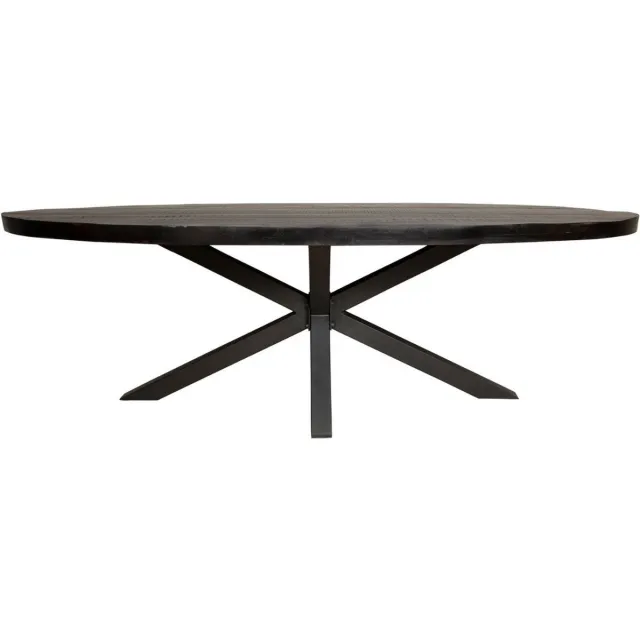 Starfurn Eettafel Milan - Zwarte eettafel - Eetkamertafel ovaal 210 cm
