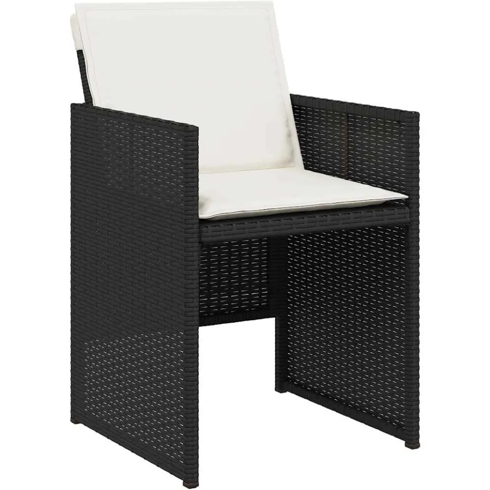 vidaXL 17-delige Tuinset met kussens poly rattan zwart, foto 4