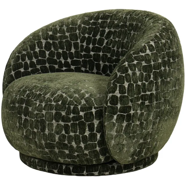Damn Fashion Draaifauteuil Celeste in stof Pebble groen