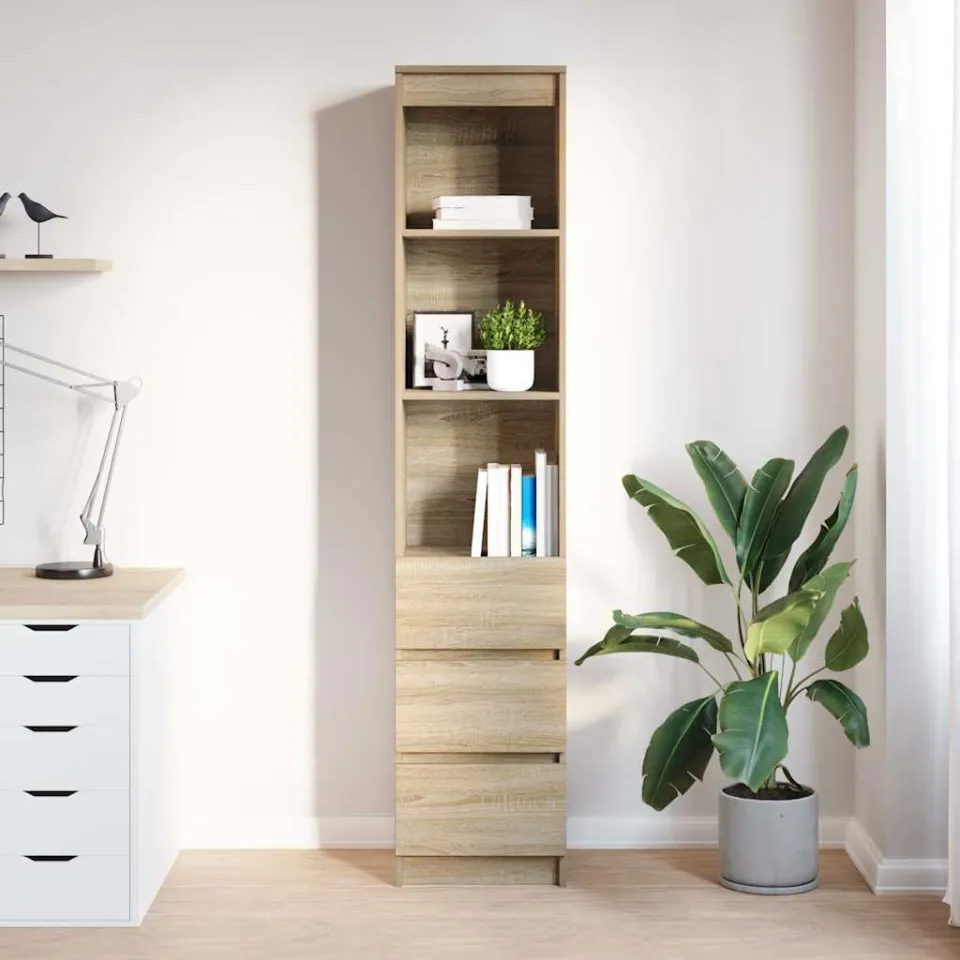 vidaXL Highboard 37,5x35x180 cm spaanplaat sonoma eikenkleurig, foto 3