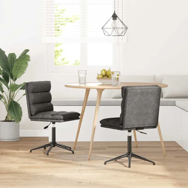 vidaXL Eetkamerstoelen 2 st kunstleer zwart
