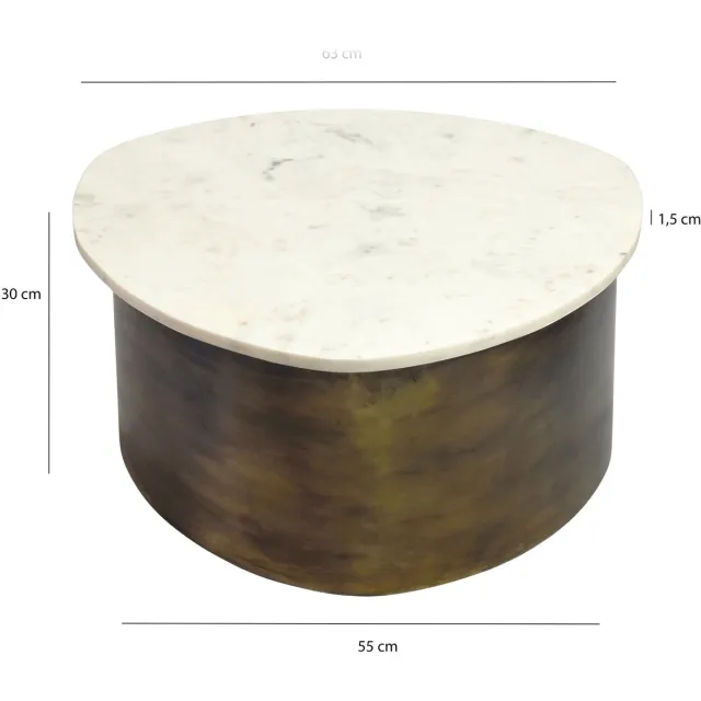 Wohnling Salontafel wit marmer 63 cm rond - WL7.377 Zie omschrijving