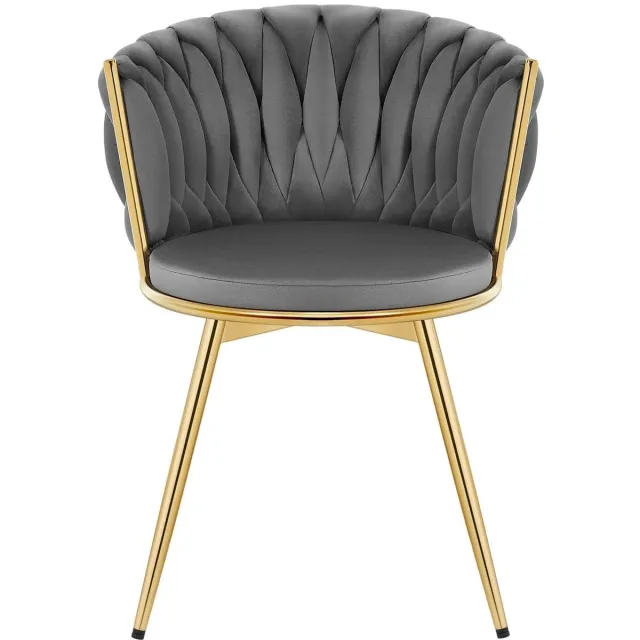 Klarven Eetkamerstoel Fluweel Donkergrijs - Eetkamerstoelen - Eetkamerstoelen Set van 2 - Eetkamerstoelen Draaibaar - Zacht Gestoffeerd, 360 Graden Draaibaar, Ergonomisch - Belastbaar tot 150 kg - B59,5xd60,5xh78cm