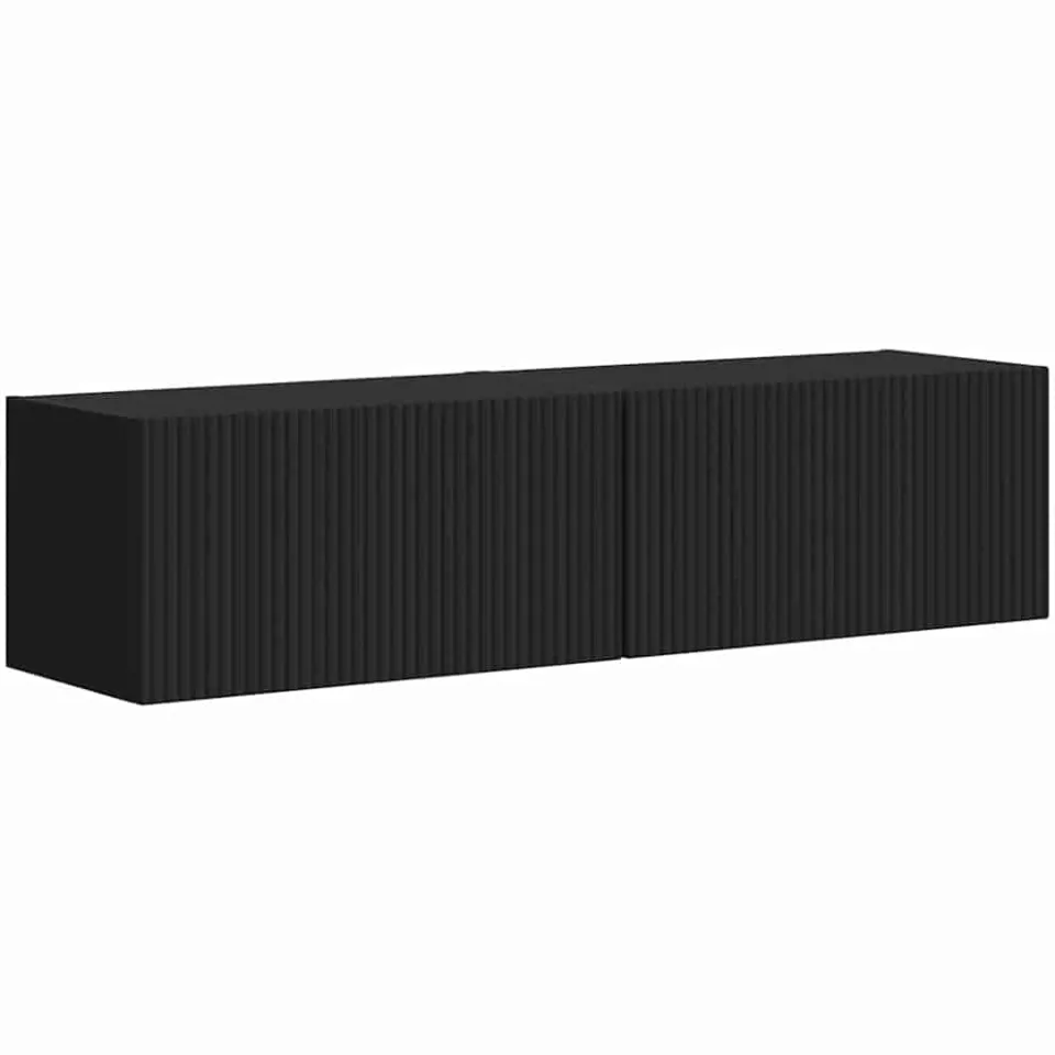 vidaXL TV Wandkast 2 st Zwart Bewerkt hout, foto 3