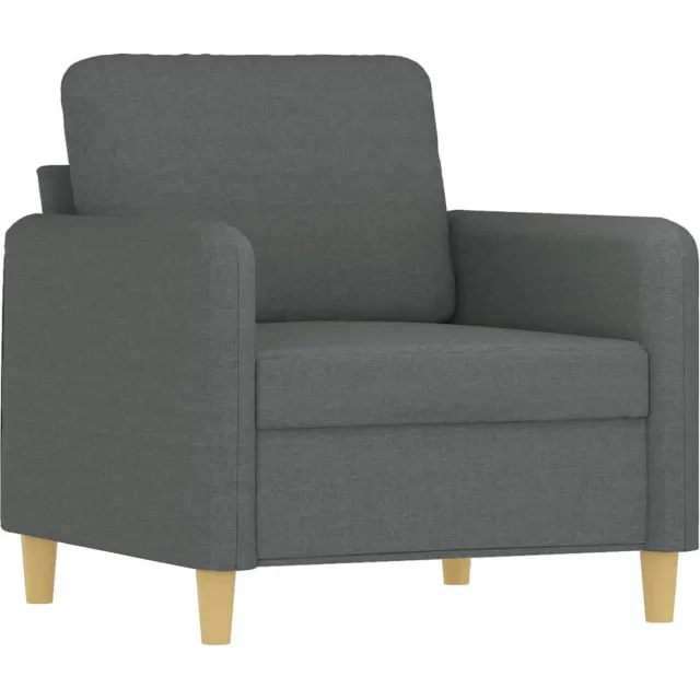 vidaXL Fauteuil - met - voetenbank - 60 - cm - stof - donkergrijs