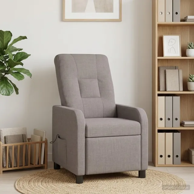 vidaXL Massage Recliner Taupe Stof