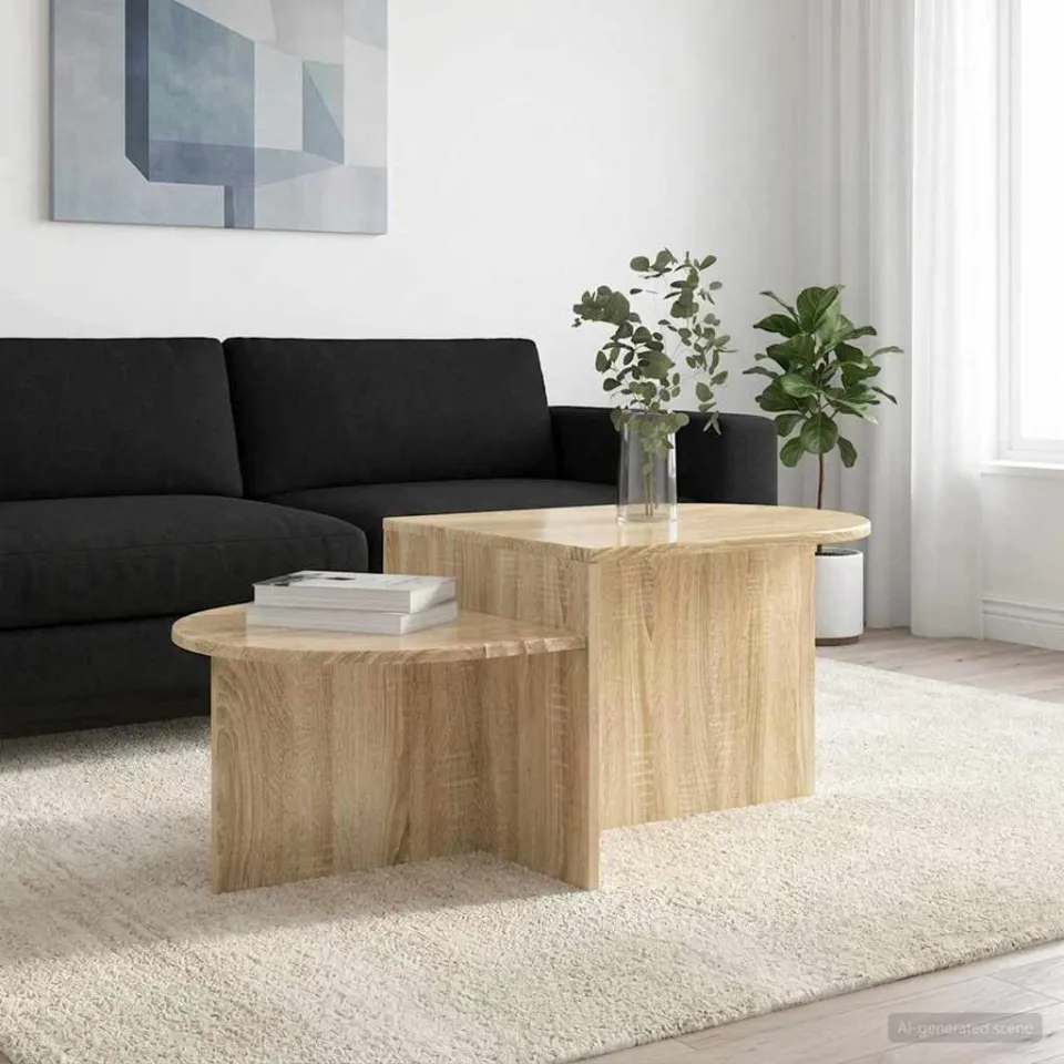vidaXL Salontafel Sonoma Eiken 100 x 50 x 40 cm Bewerkt hout, foto 4