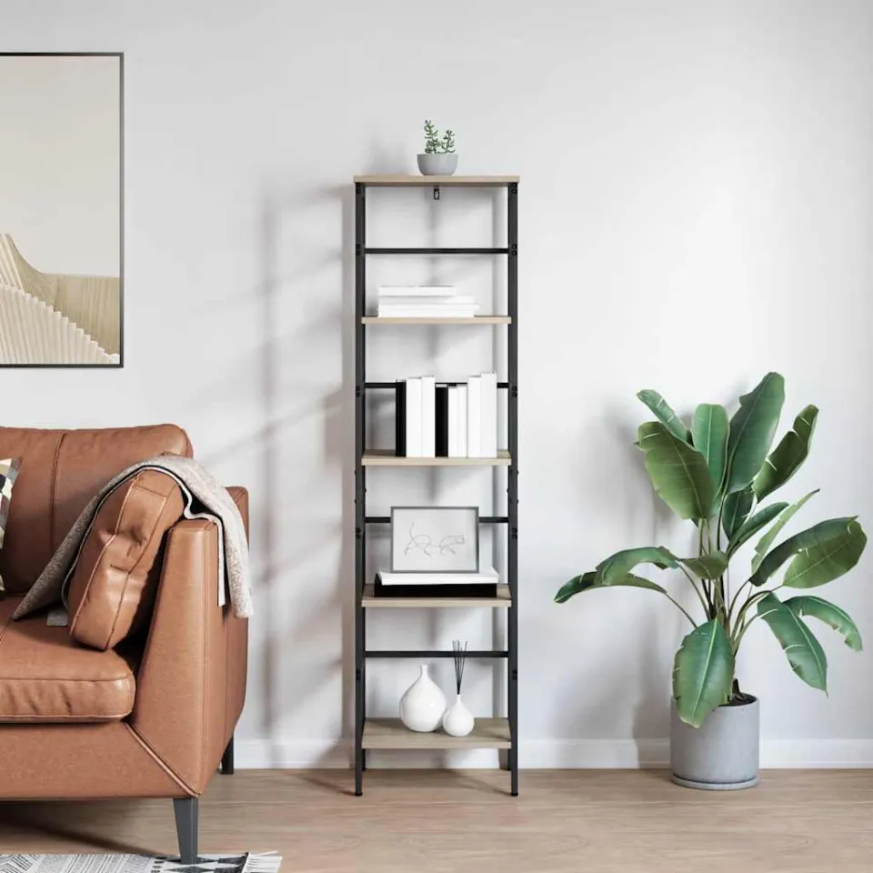 vidaXL Boekenkast 4-laags 40 x 29,5 x 149 cm Bewerkt hout Sonoma Eiken, foto 4