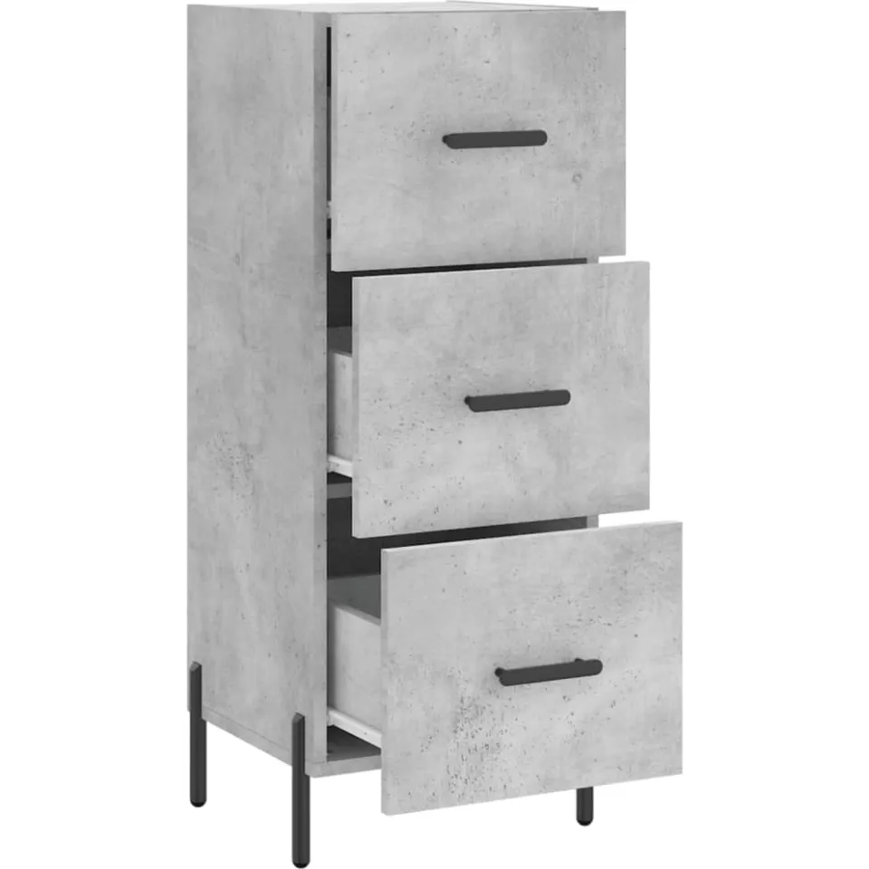 vidaXL Dressoir 34,5x34x90 cm bewerkt hout betongrijs grijs