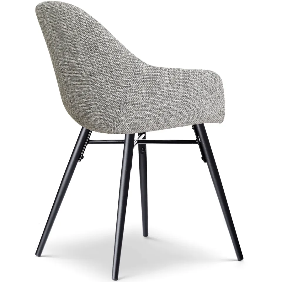 Nolon Nena-Mae eetkamerstoel grijs blend - zwart houten onderstel, foto 3