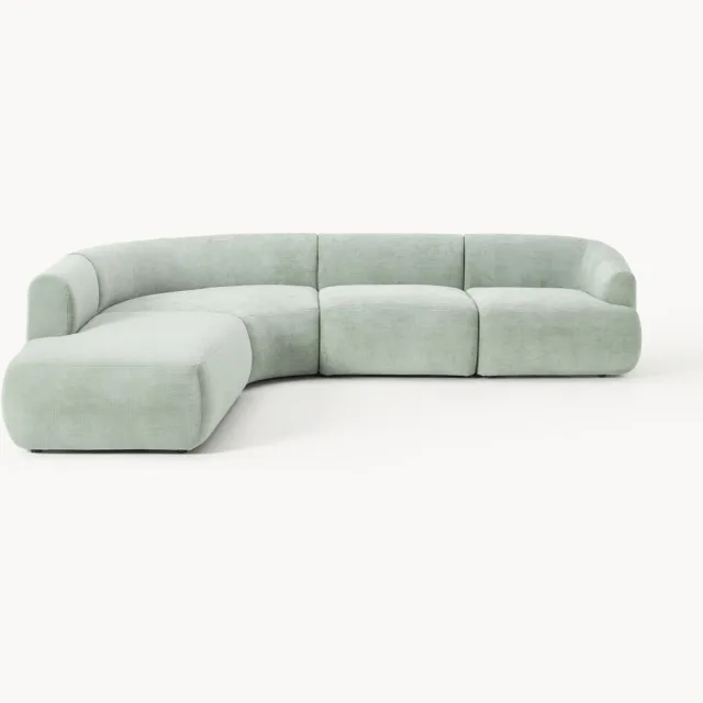 Westwing Collection Modulaire hoekbank Sofia (4-zits) Lichtgroen