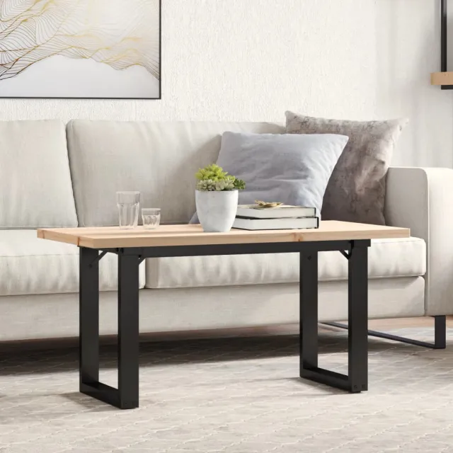 vidaXL Salontafel O-frame 100x50x45,5 cm grenenhout en staal Bruin