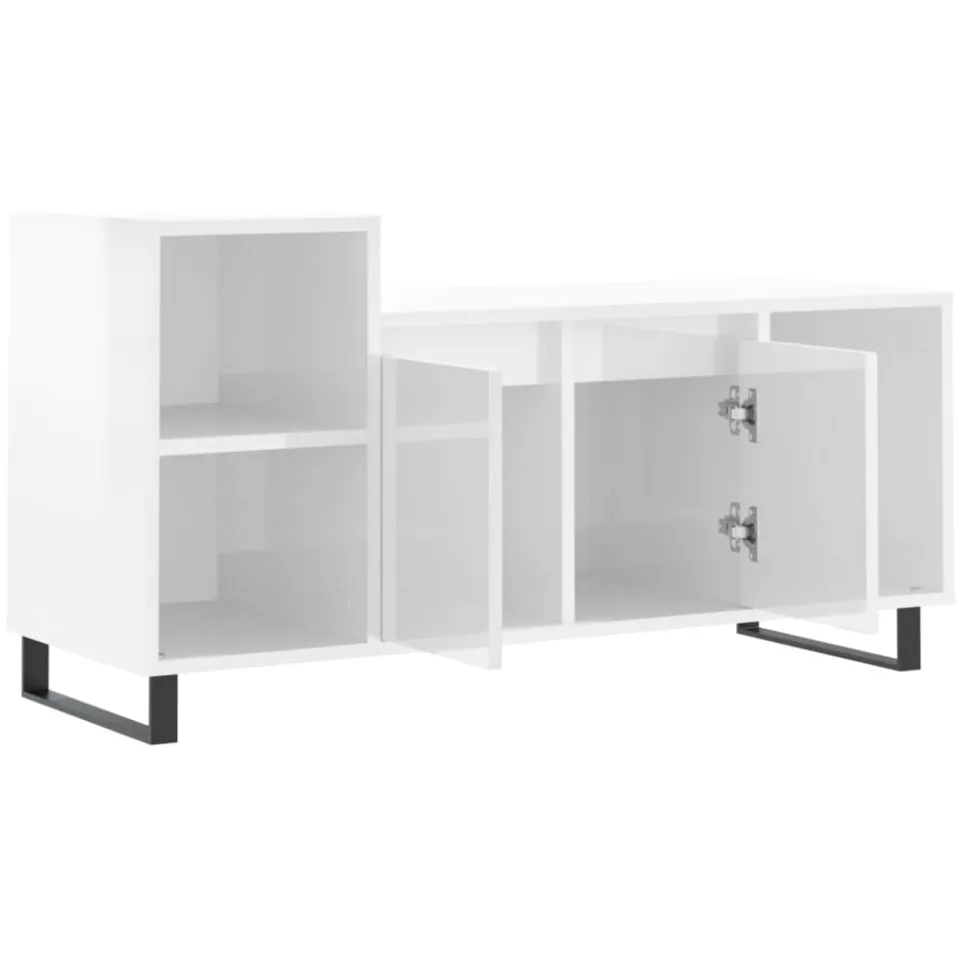 vidaXL Tv-meubel 100x35x55 cm bewerkt hout hoogglans wit, foto 4