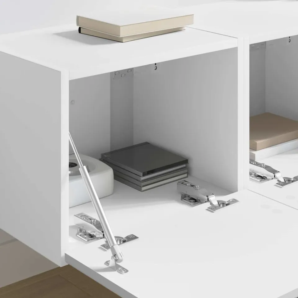 vidaXL TV Wandkast 2 st Wit Bewerkt hout, foto 4