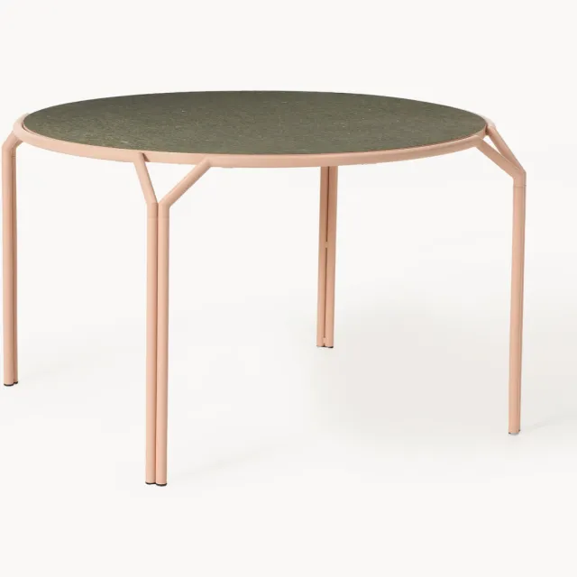 Westwing Collection Ronde eettafel Danilo, Ø 120 cm Beige, Groen