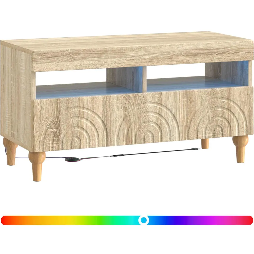 vidaXL LED tv-meubel ALKMAAR 81 x 35 x 43 cm Sonoma Eiken Bewerkt hout