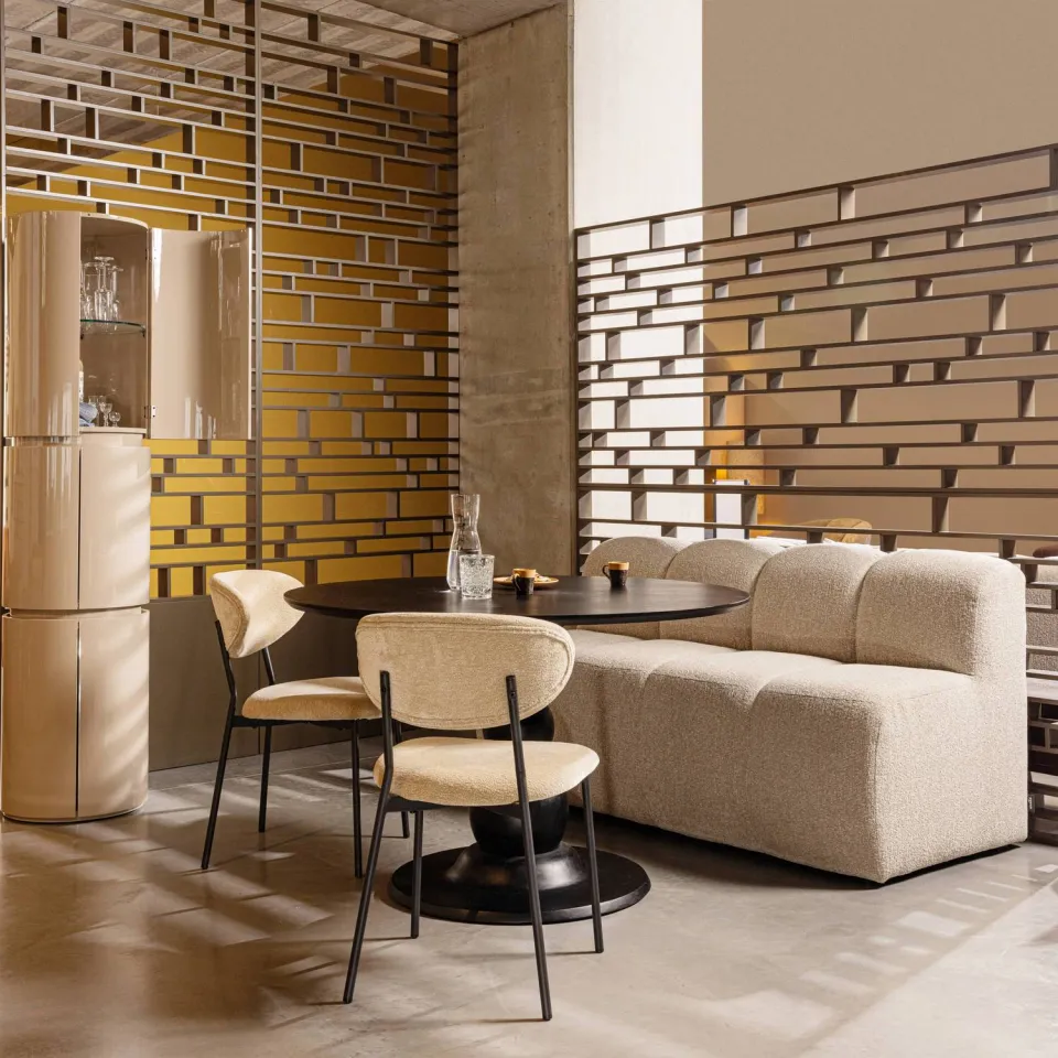WOOOD Blanco Eettafel Ø 120 cm - Mango Hout - Honing Geel black