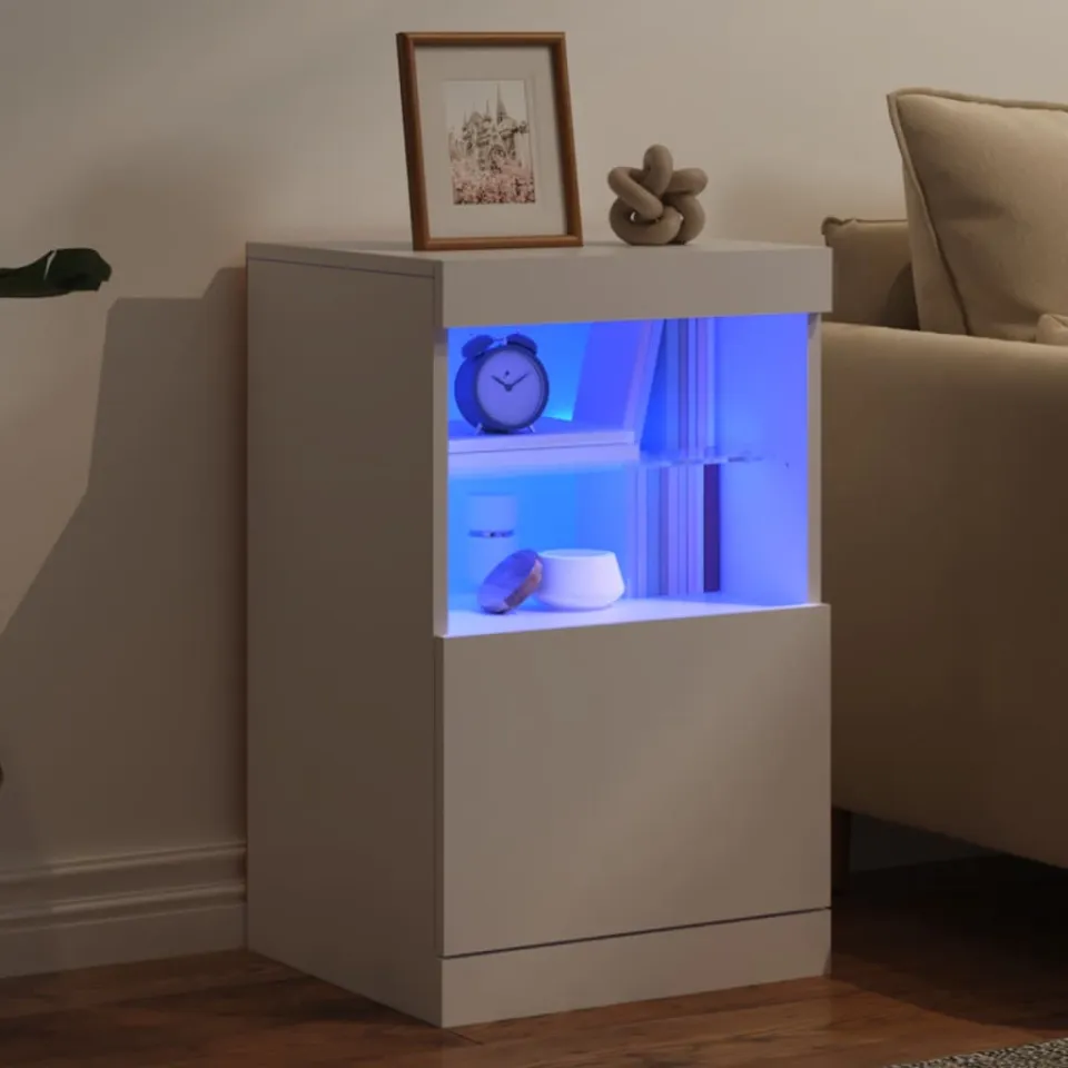 vidaXL Dressoir met LED-verlichting 41x37x67 cm wit, foto 3